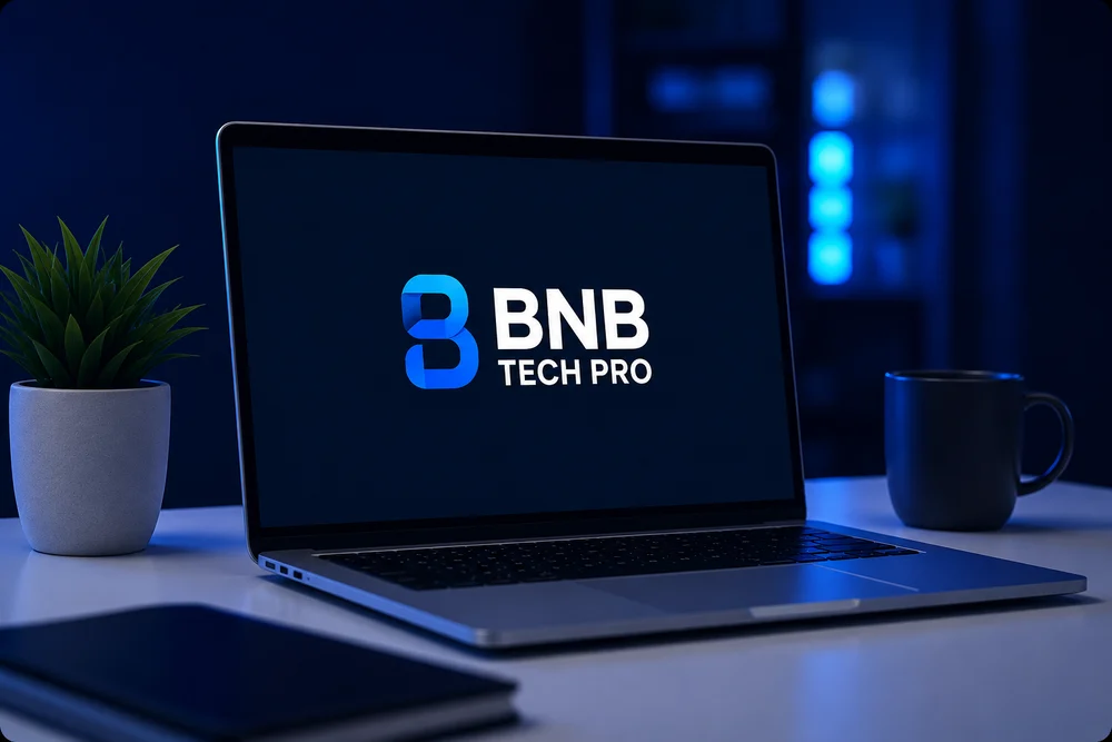 BNB Tech Pro displayed on a laptop